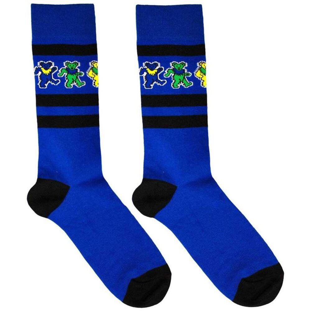 Grateful Dead Unisex Adult Dancing Bear Strip Socks / Blue